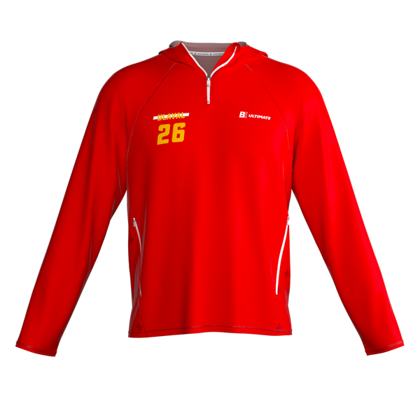 Full Sub GridTech Quarter Zip Hooded Jacket (RED) | Université Laval Élite Women 2026