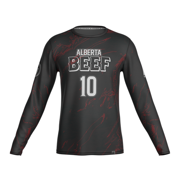 Full Sub N-Knit Long Sleeve (DARK) | Alberta Flatball Club - Beef Spring 2026